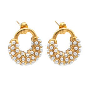 Arete Spike Perla (Chapado en Oro 18K)