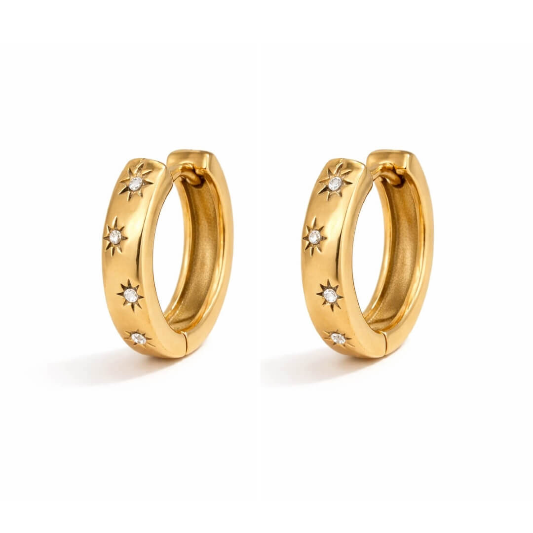 Arete Stella Circonia (Chapado en Oro 18K)