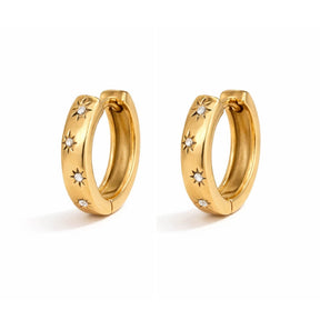 Arete Stella Circonia (Chapado en Oro 18K)