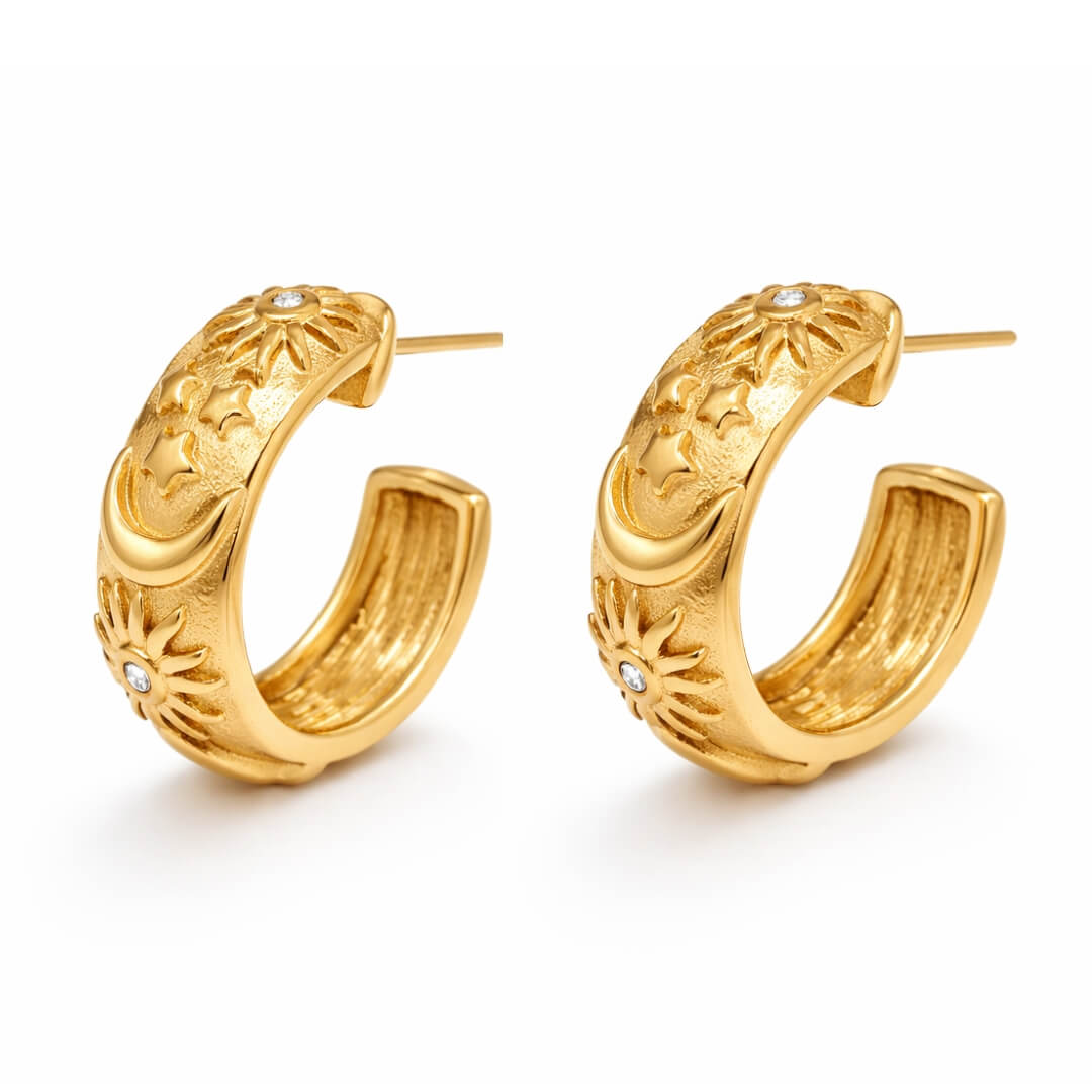 Arete de Aro Celeste (Chapado en Oro 18K)