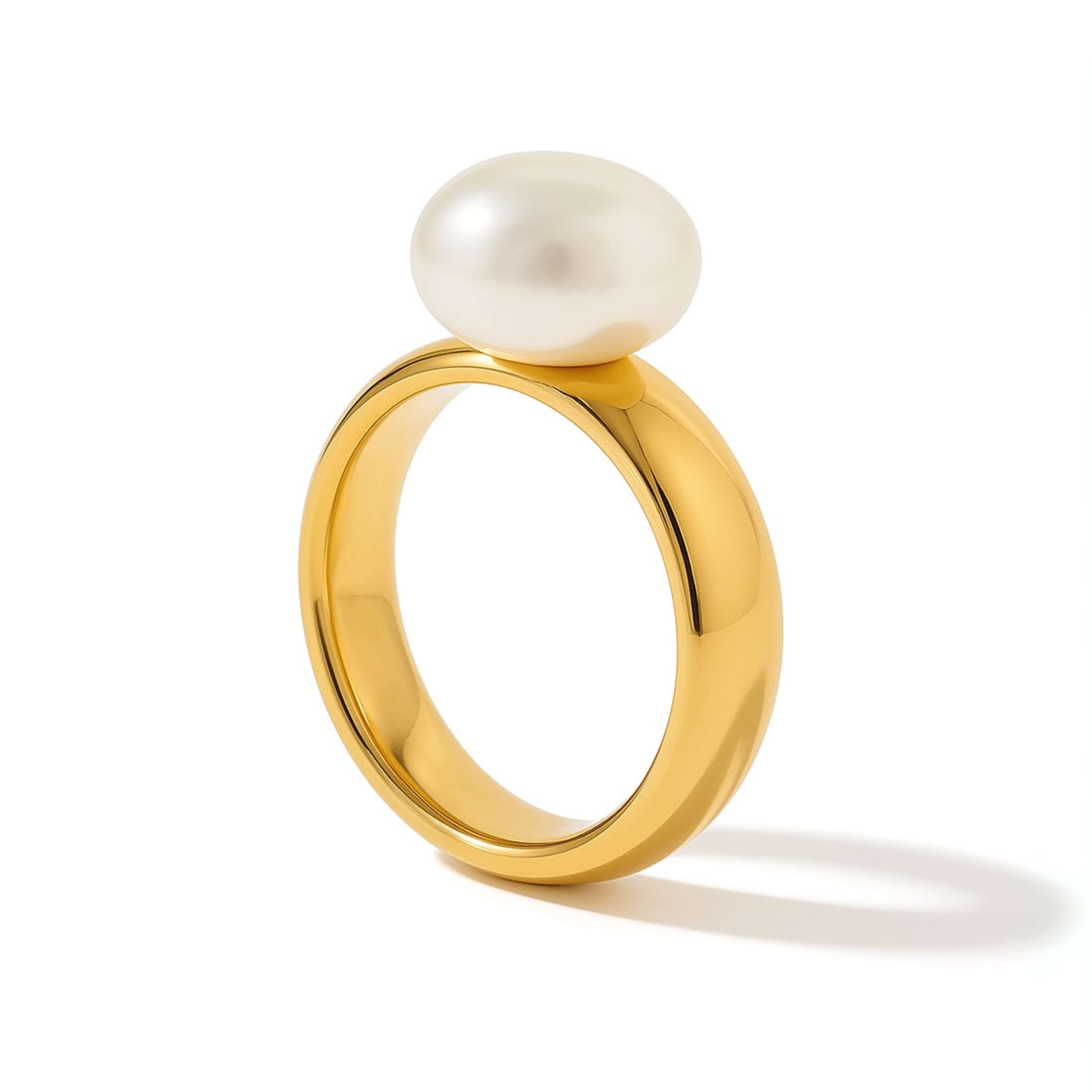 Anillo Emma Perla Minimalista (Chapado en Oro 18K)