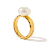 Anillo Emma Perla Minimalista (Chapado en Oro 18K)