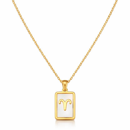 Colección de Collares Signos del Zodiaco Perlado (Chapado en Oro 18K)