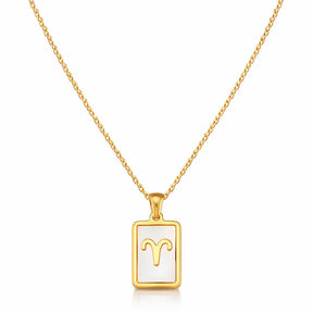 Colección de Collares Signos del Zodiaco Perlado (Chapado en Oro 18K)