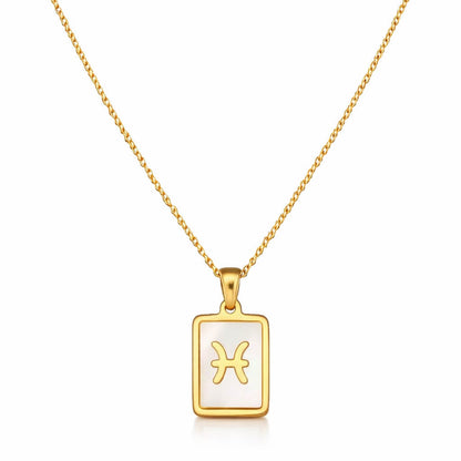 Colección de Collares Signos del Zodiaco Perlado (Chapado en Oro 18K)