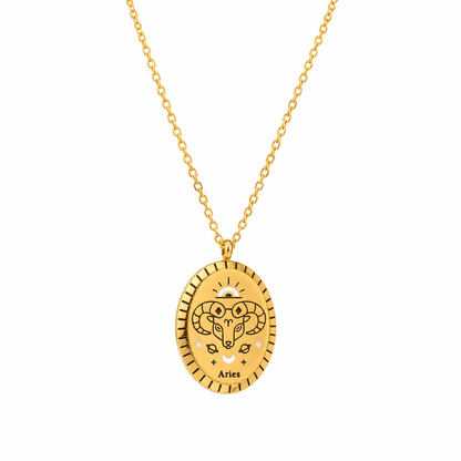 Collar Constelaciones del Zodíaco Medalla (Chapado en Oro 18K)