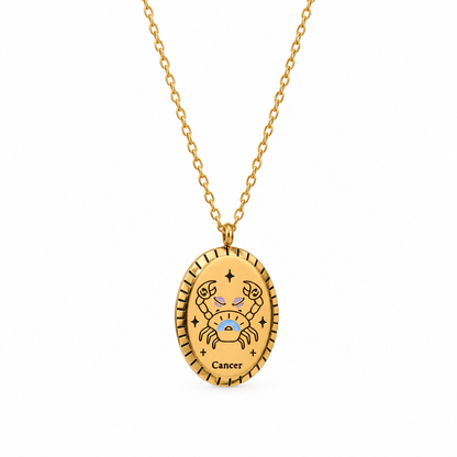 Collar Constelaciones del Zodíaco Medalla (Chapado en Oro 18K)