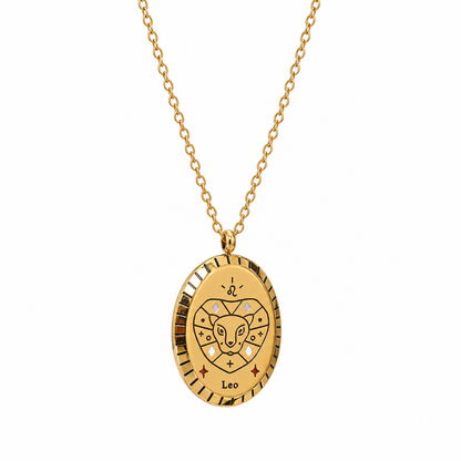 Collar Constelaciones del Zodíaco Medalla (Chapado en Oro 18K)
