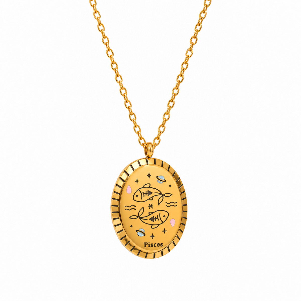 Collar Constelaciones del Zodíaco Medalla (Chapado en Oro 18K)