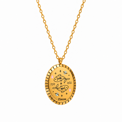 Collar Constelaciones del Zodíaco Medalla (Chapado en Oro 18K)