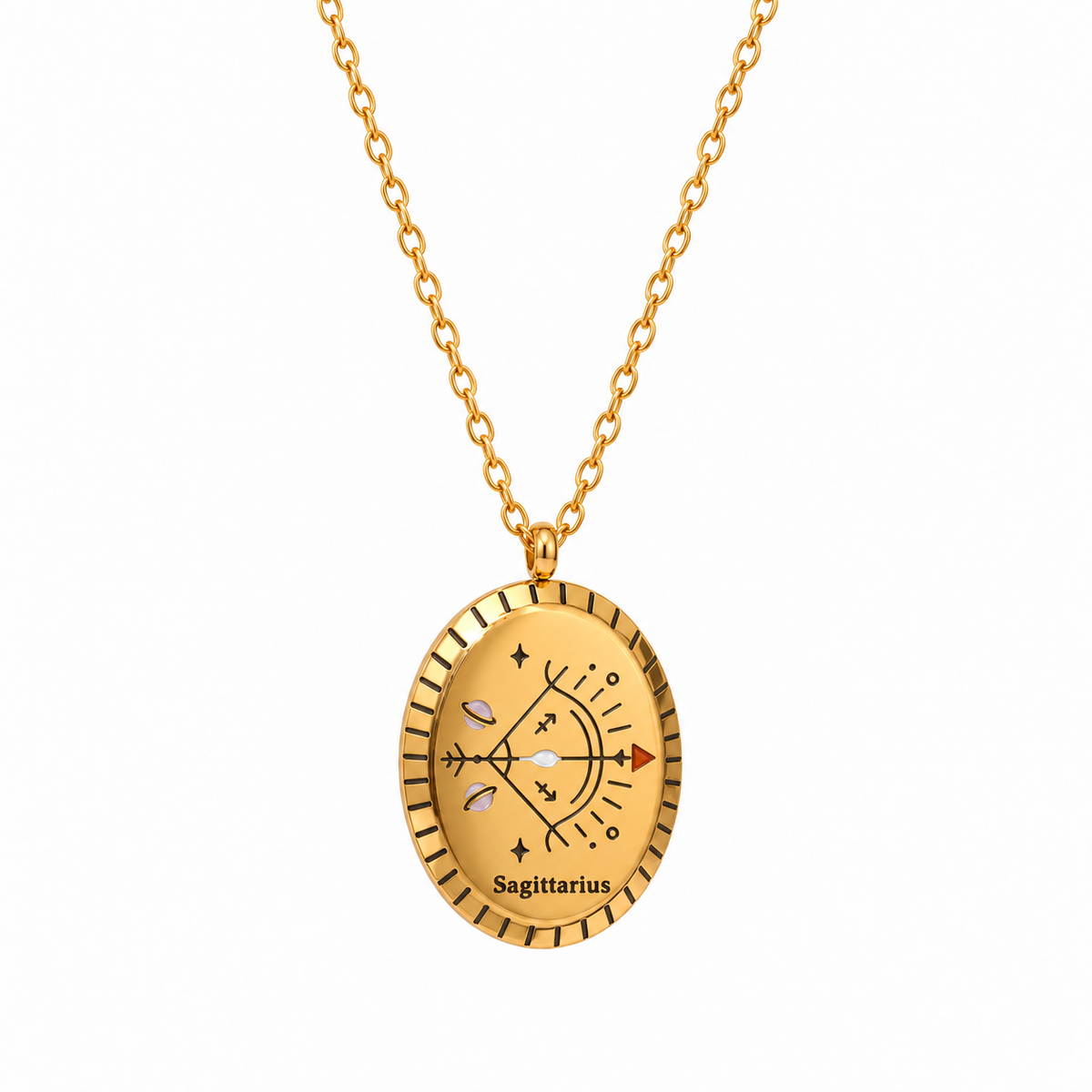 Collar Constelaciones del Zodíaco Medalla (Chapado en Oro 18K)