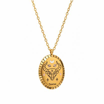 Collar Constelaciones del Zodíaco Medalla (Chapado en Oro 18K)