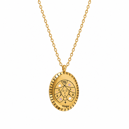 Collar Constelaciones del Zodíaco Medalla (Chapado en Oro 18K)