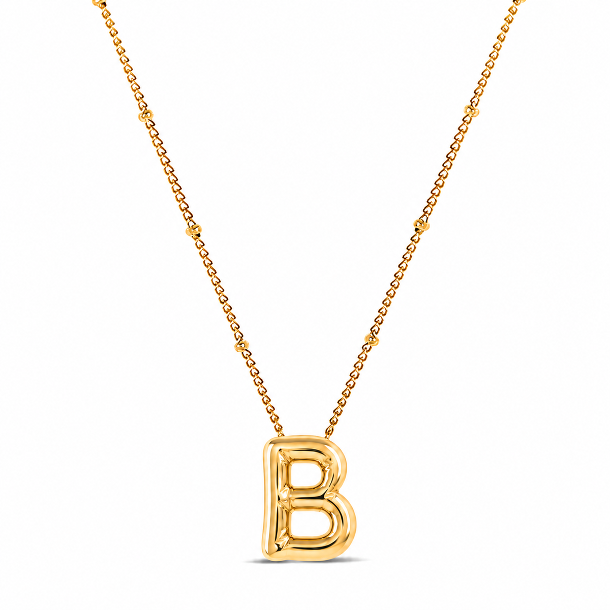 Collar Letra Inicial Bubble (Chapado en Oro)