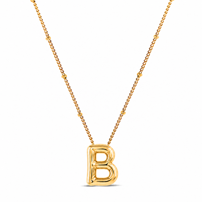 Collar Letra Inicial Bubble (Chapado en Oro)