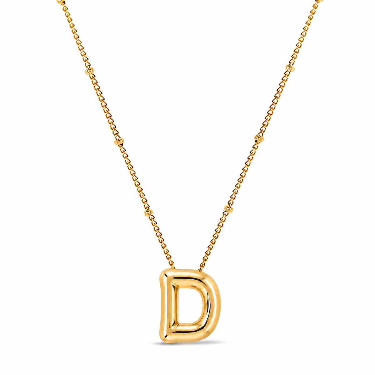 Collar Letra Inicial Bubble (Chapado en Oro)