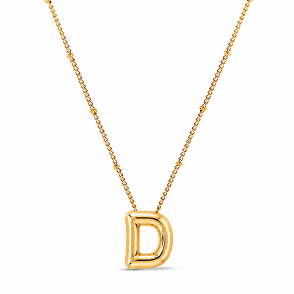Collar Letra Inicial Bubble (Chapado en Oro)