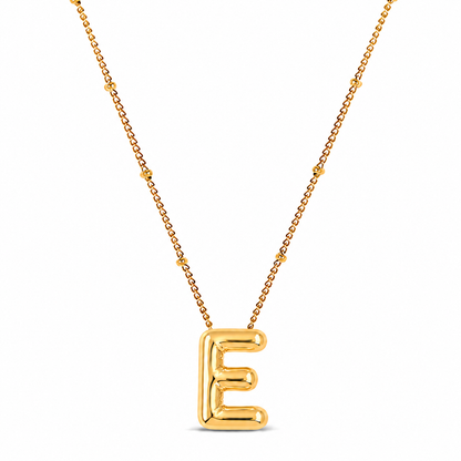 Collar Letra Inicial Bubble (Chapado en Oro)