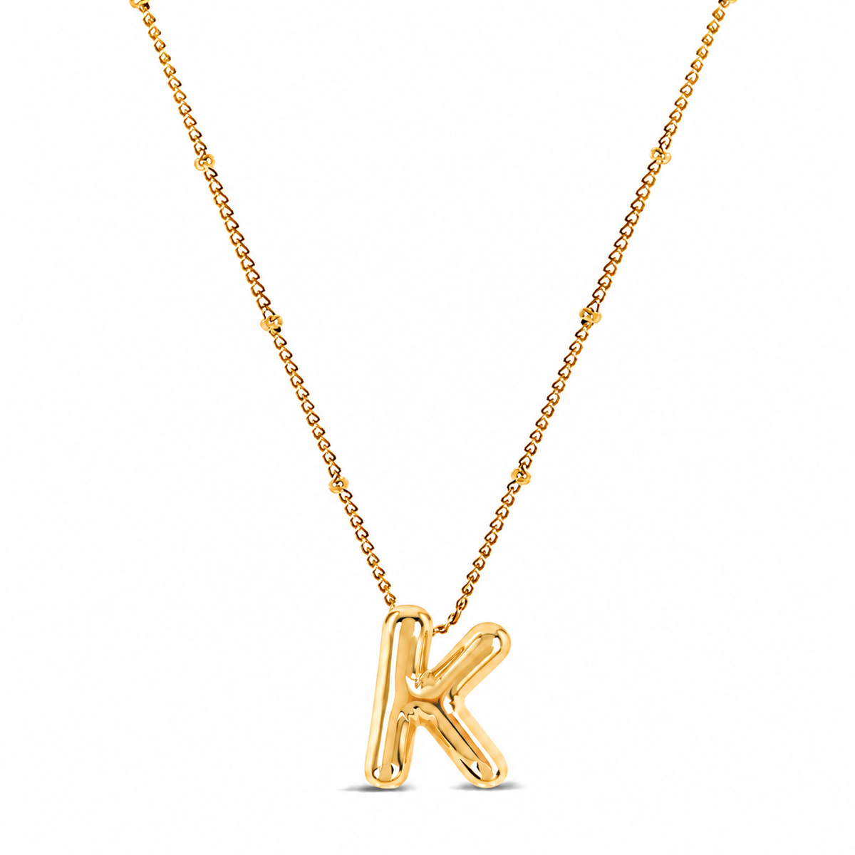 Collar Letra Inicial Bubble (Chapado en Oro)