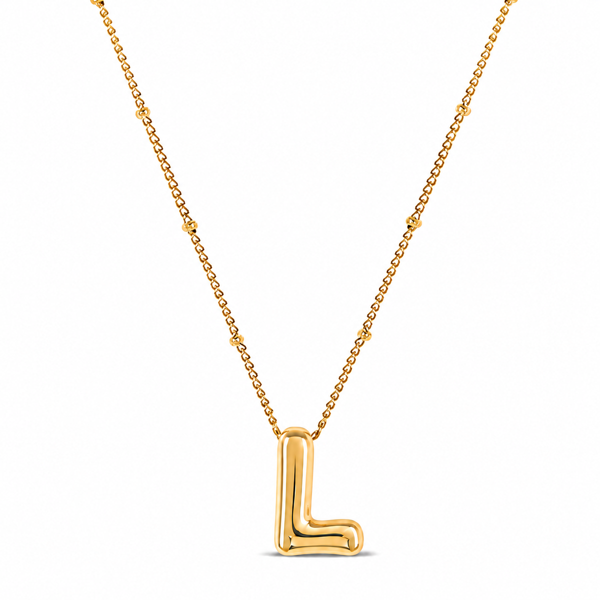 Collar Letra Inicial Bubble (Chapado en Oro)