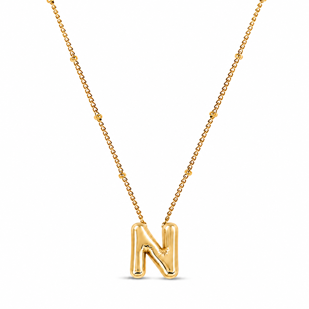 Collar Letra Inicial Bubble (Chapado en Oro)