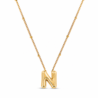 Collar Letra Inicial Bubble (Chapado en Oro)