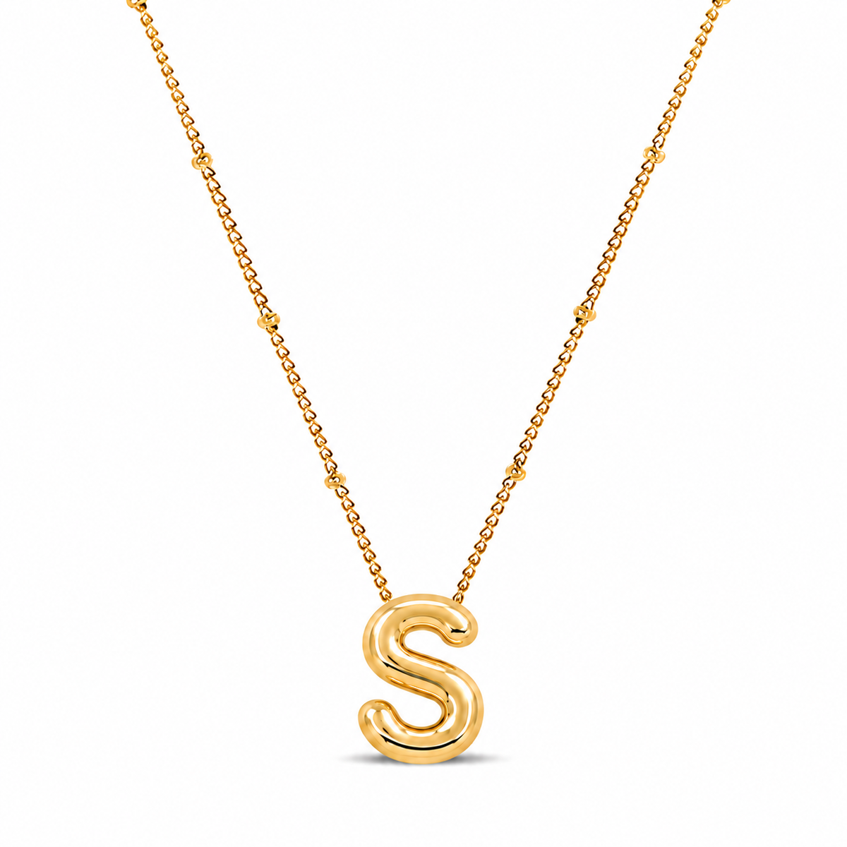 Collar Letra Inicial Bubble (Chapado en Oro)