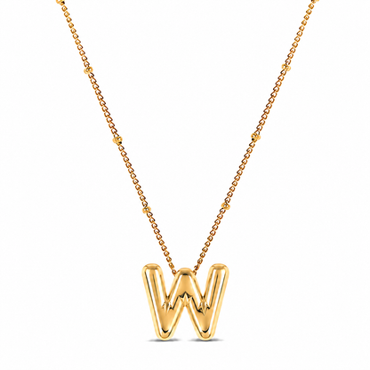 Collar Letra Inicial Bubble (Chapado en Oro)
