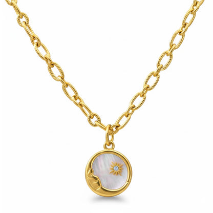 Collar Marsella Sol y Luna (Baño en Oro 18K)