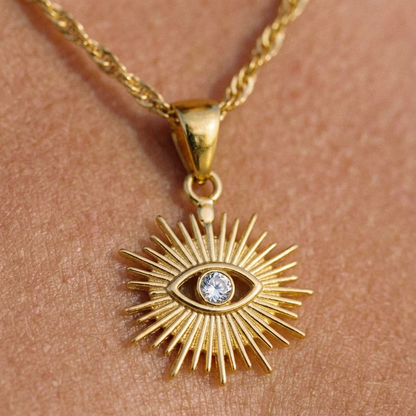 Collar Occhio Zirconia (Chapado en Oro 18K)