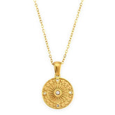 Collar Sol con Circonias (Chapado en Oro)