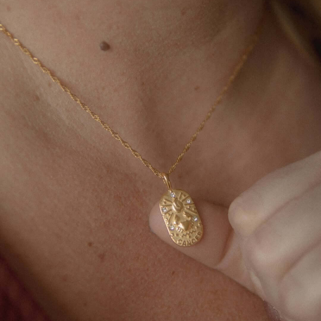 Collar Zodíaco Cadena Trenzada (Chapado en Oro 18K)
