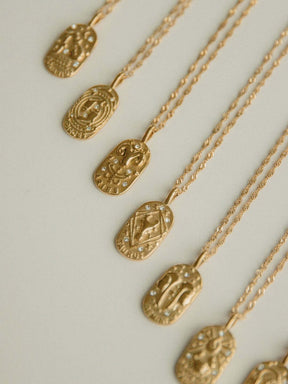 Collar Zodíaco Cadena Trenzada (Chapado en Oro 18K)