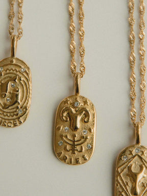 Collar Zodíaco Cadena Trenzada (Chapado en Oro 18K)