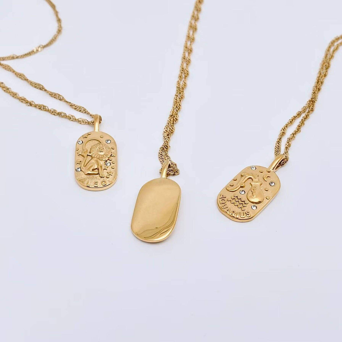 Collar Zodíaco Cadena Trenzada (Chapado en Oro 18K)