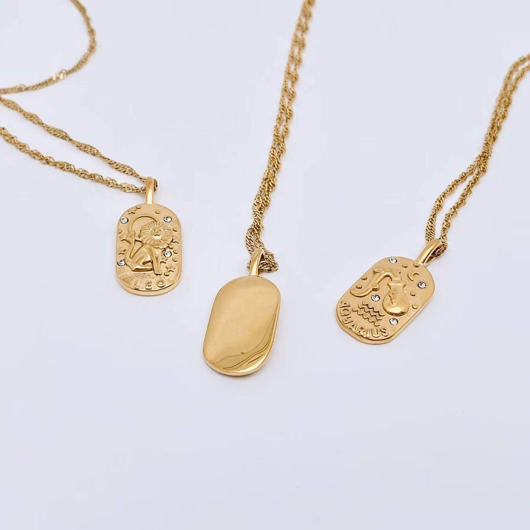 Collar Zodíaco Cadena Trenzada (Chapado en Oro 18K)