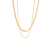 Mix Collar Malla y Trenzado (Chapado en Oro 18K)