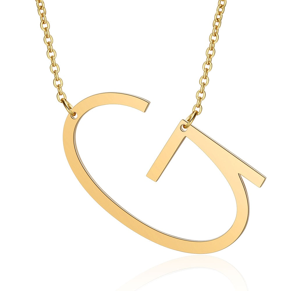 Collar Letra Inicial Grande (Chapado en Oro 18K)
