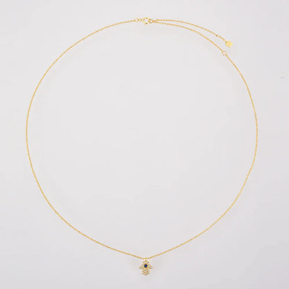 Collar Mano de Fátima Hamsá con Circonia (Chapado en Oro 18K)