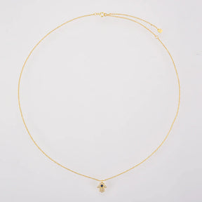 Collar Mano de Fátima Hamsá con Circonia (Chapado en Oro 18K)