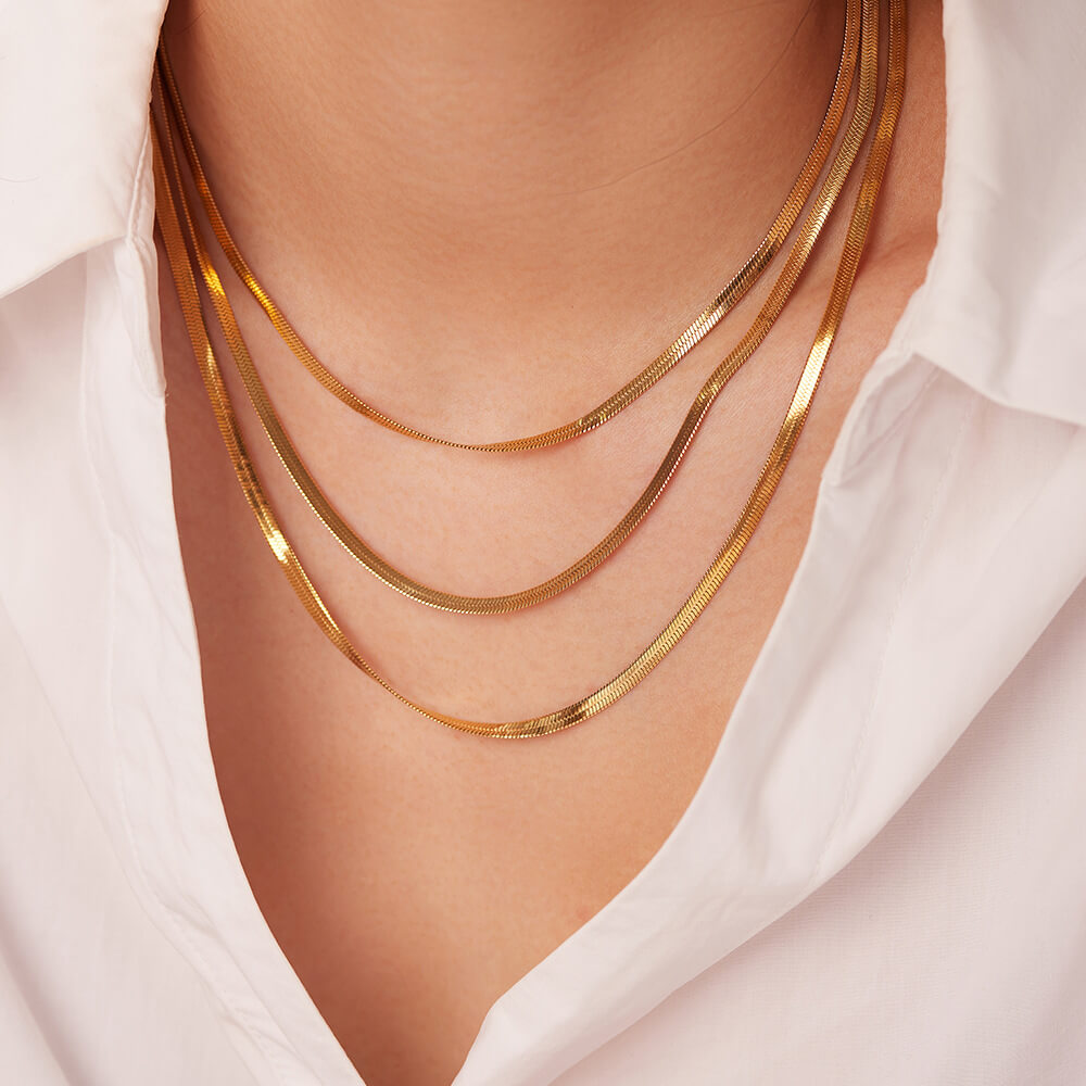 Collar de Malla en Triple Capa (Chapado en Oro 18K)