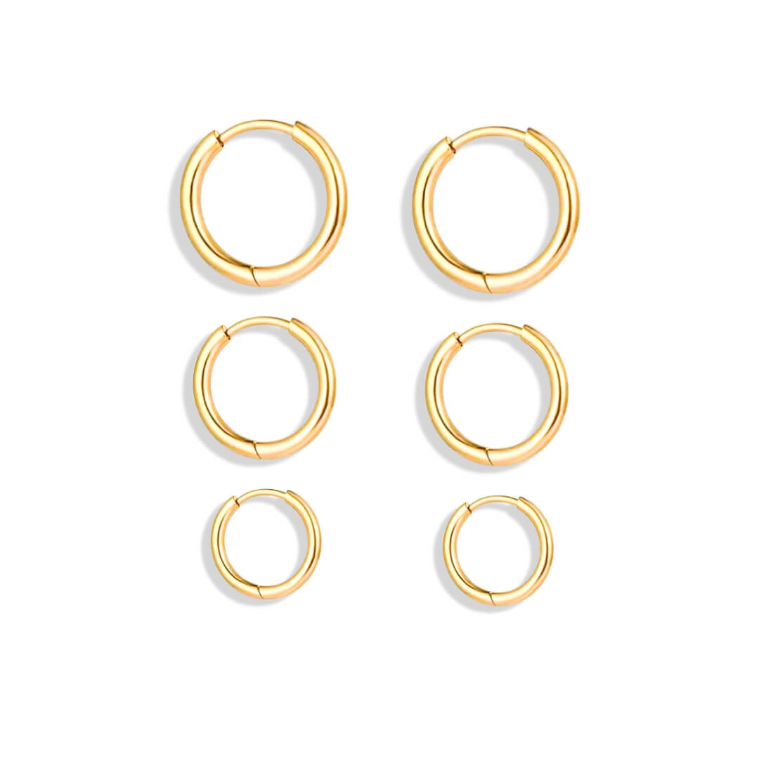 Pendientes de Aro Trío (Chapados en Oro 18K)