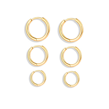 Pendientes de Aro Trío (Chapados en Oro 18K)