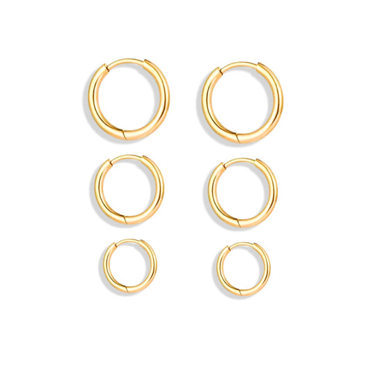 Pendientes de Aro Trío (Chapados en Oro 18K)