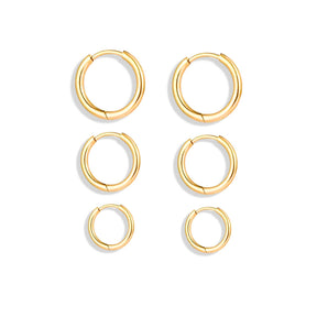 Pendientes de Aro Trío (Chapados en Oro 18K)