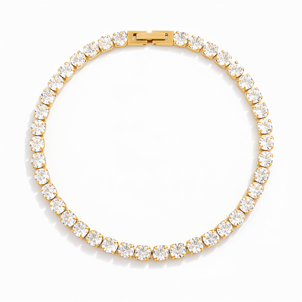 Pulsera Riviera con Circonita Brillante (Chapado en Oro)