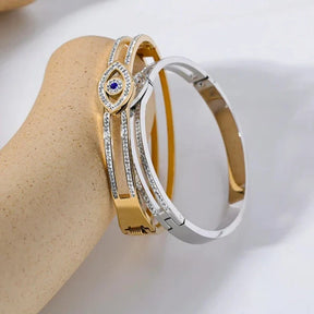 Brazalete Ojo Turco con Cristales de Circonia (Chapado en Oro 18K)