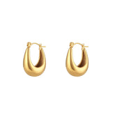 Aretes Argolla Canoa (Chapado en Oro)