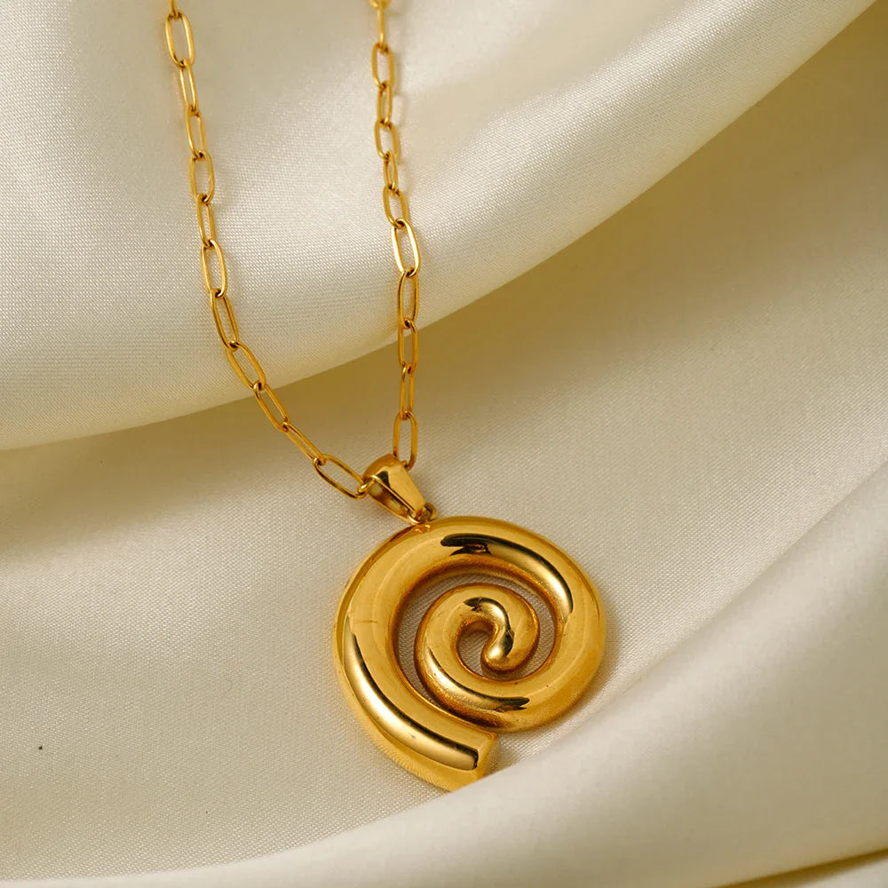 Colar en Espiral Grueso (Chapado en Oro 18K)