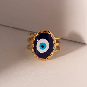 Anillo Amuleto Ojo Turco (Chapado en Oro)
